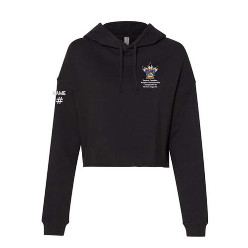 ITC. Women's ECRC Emblem Printed Crop Hooded Sweatshirt Thumbnail